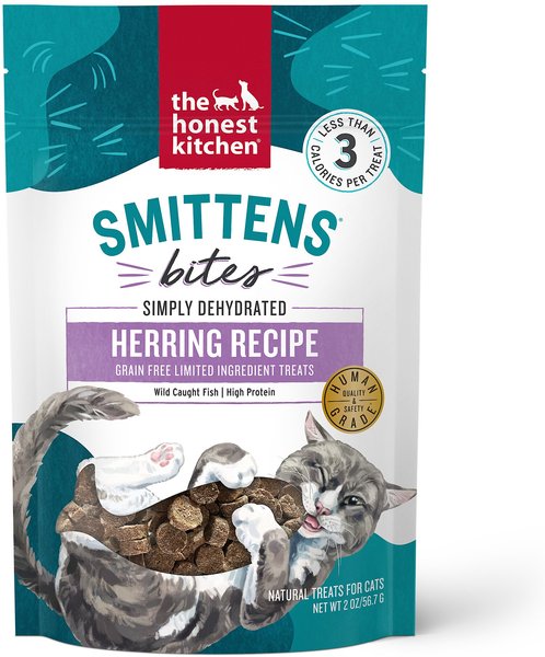 The Honest Kitchen Smittens Bites Heart-Shaped Herring Cat Treats, 2-oz slide 1 of 4