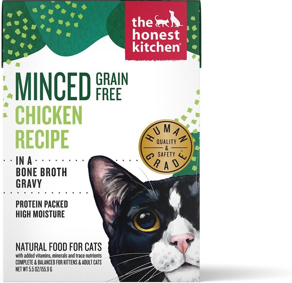 The Honest Kitchen Grain-Free Minced Chicken in Bone Broth Gravy Wet Cat Food, 5.5-oz, case of 12 slide 1 of 7