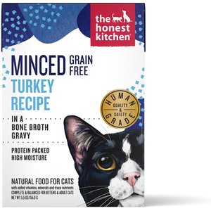 The Honest Kitchen Grain-Free Minced Turkey in Bone Broth Gravy Wet Cat Food, 5.5-oz, case of 12