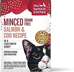The Honest Kitchen Grain-Free Minced Salmon & Cod in Fish Broth Gravy Wet Cat Food, 5.5-oz, case of 12