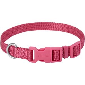 Frisco Jacquard Webbing Dog Collar, Pink, XS - Neck: 8 – 12-in, Width: 5/8-in