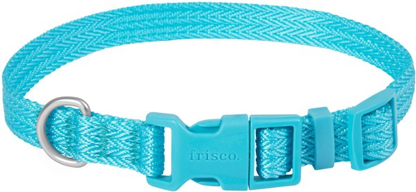Frisco Jacquard Webbing Dog Collar, Teal, X-Small - Neck: 8 -12-in, Width: 5/8-in slide 1 of 5