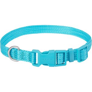 Frisco Jacquard Webbing Dog Collar, Teal, XS - Neck: 8 – 12-in, Width: 5/8-in