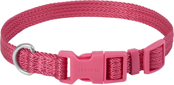 Frisco Jacquard Webbing Dog Collar, Pink, Small - Neck: 10 -14-in, Width: 5/8-in slide 1 of 5