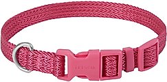 Frisco Jacquard Webbing Dog Collar, Pink, Small - Neck: 10 -14-in, Width: 5/8-in