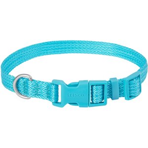 Frisco Jacquard Webbing Dog Collar, Teal, Large - Neck: 18 -26-in, Width: 1-in