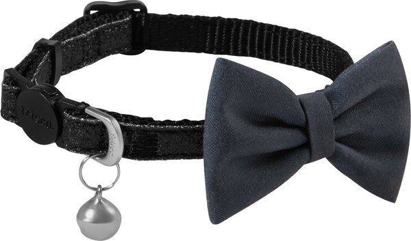 Frisco Glitter Cat Collar With Bow, Black, 8 to 12-in neck, 3/8-in wide slide 1 of 4