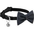 Frisco Glitter Cat Collar With Bow, Black, 8 to 12-in neck, 3/8-in wide