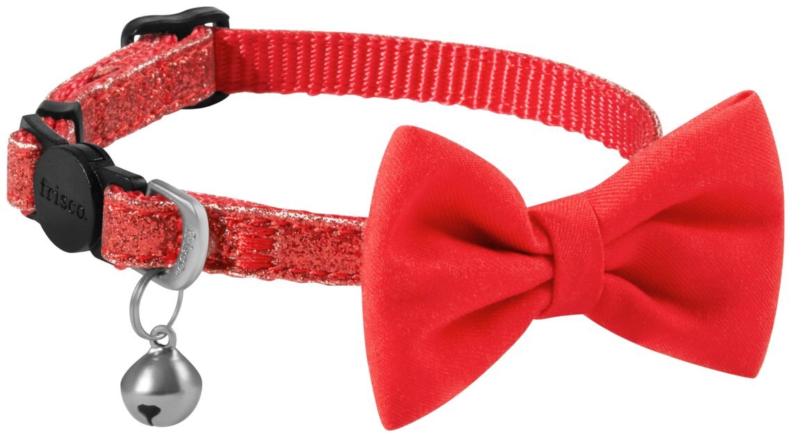 FRISCO Glitter Cat Collar With Bow, Red