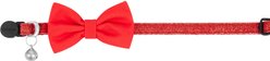 Frisco Glitter Cat Collar With Bow, Red, 8 to 12-in neck, 3/8-in wide slide 2 of 3