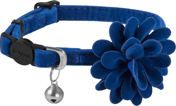 Frisco Velvet Cat Collar, Blue slide 1 of 4