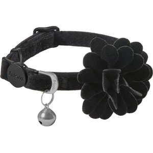 Frisco Velvet Cat Collar, Black, 8 to 12-in neck, 3/8-in wide