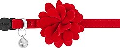 Frisco Velvet Cat Collar, Red, 8 to 12-in neck, 3/8-in wide slide 2 of 3