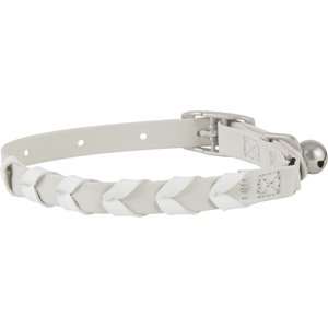 Frisco Faux Leather Cat Collar, Grey