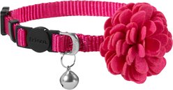 Frisco Felt Flower Cat Collar, Red, 8 to 12-in neck, 3/8-in wide