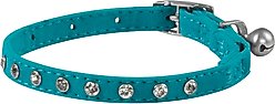 Frisco Punk Velvet Cat Collar, Blue, 8 to 12-in neck, 3/8-in wide