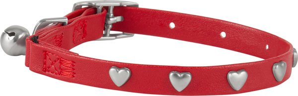 Frisco Heart Design Cat Collar, Red, 8 to 12-in neck, 3/8-in wide slide 1 of 5