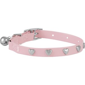 Frisco Heart Design Cat Collar, Pink, 8 to 12-in neck, 3/8-in wide