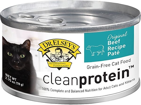Dr. Elsey's cleanprotein Beef Pate Grain-Free Canned Cat Food, 2.75-oz, case of 24 slide 1 of 6