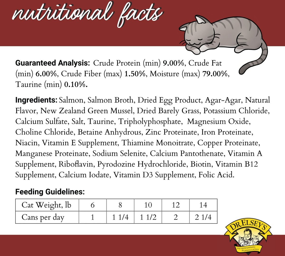 DR. ELSEY'S cleanprotein Salmon Recipe Wet Cat Food, 2.75oz can, case