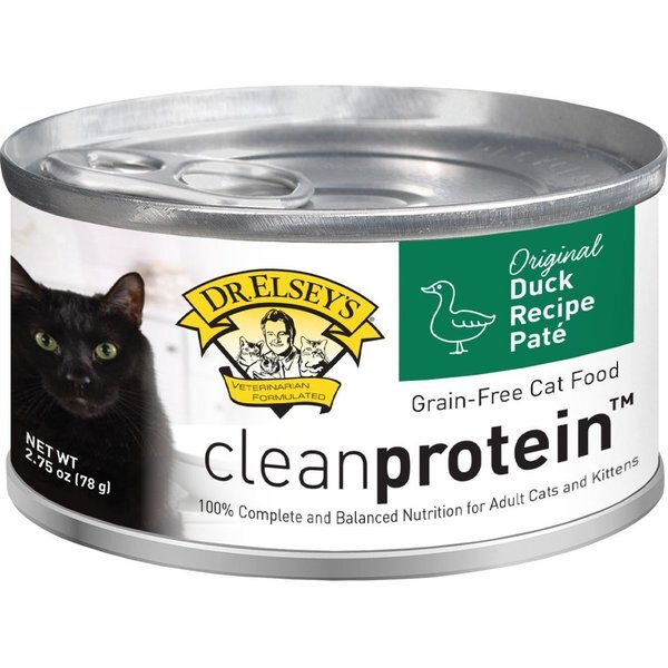 DR. ELSEY'S cleanprotein Duck Recipe Wet Cat Food, 2.75oz can, case of