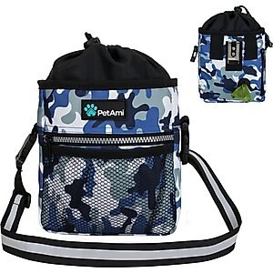PetAmi Dog & Cat Treat Pouch, Camo Blue