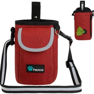 PetAmi Front Pocket Dog & Cat Treat Pouch, Red