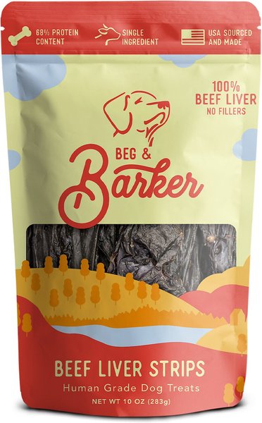 Beg & Barker Beef Liver Strips Dog Jerky Treats, 10-oz bag slide 1 of 8