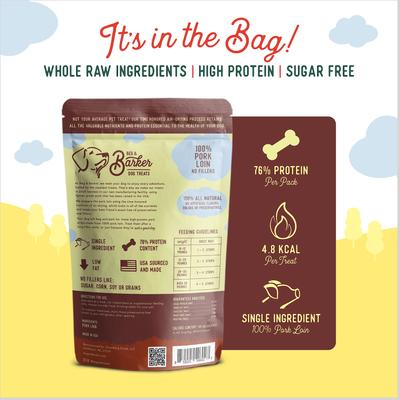 Show full view: Beg & Barker Double Pork Loin Strips Dog Jerky Treats, 10-oz bag, case of 2 slide 3 of 9