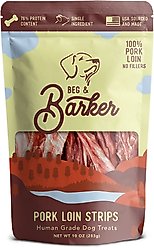 Beg & Barker Pork Loin Strips Dog Jerky Treats, 10-oz bag