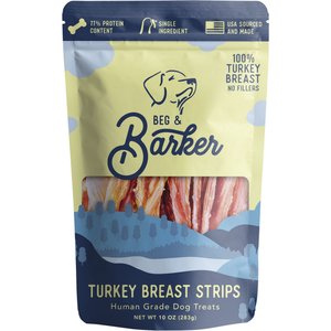 Beg & Barker Turkey Breast Chips Dog Jerky Treats, 10-oz bag
