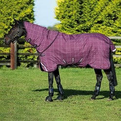 Rhino Plus Turnout Horse Sheet, Berry, Grey, White & Berry, 75 slide 1 of 4