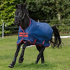 Horseware Ireland Mio T/O Med Horse Blanket, Dark Blue/Dark Blue & Red, 72