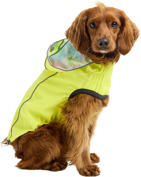 GF Pet Neon Reversible Dog Raincoat, Neon Yellow, Small slide 1 of 9