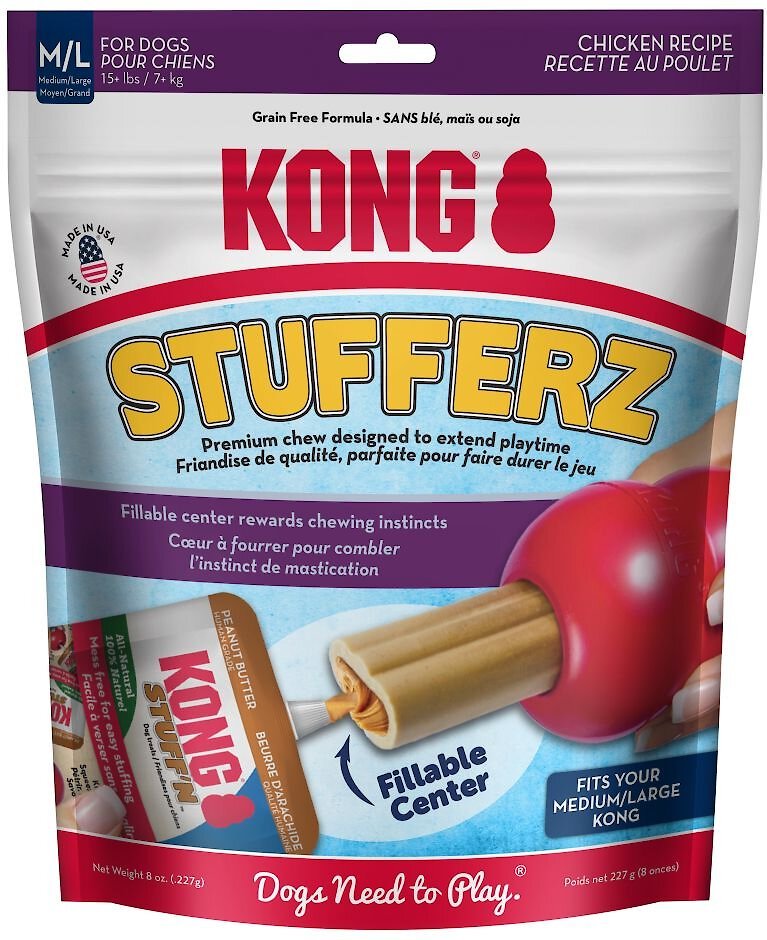 KONG Stufferz Chicken Dog Treats, 8oz bag, Medium/Large