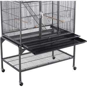 Yaheetech 69-in Parrot Cage with Detachable Stand, Black