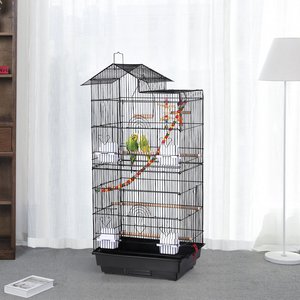 Yaheetech 39-in Metal Parrot Cage, Black