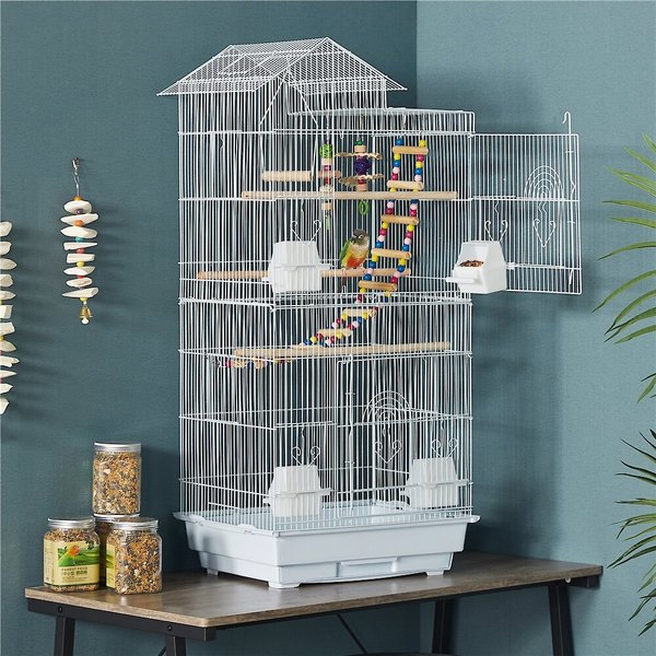 Yaheetech 39-in Metal Parrot Cage, White slide 1 of 10