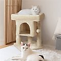 Yaheetech 2-Level 23.5-in Plush Cat Tree & Condo, Beige