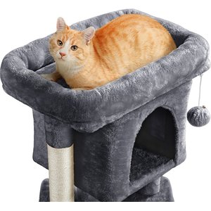 Yaheetech 2-Level 23.5-in Plush Cat Tree & Condo, Dark Gray