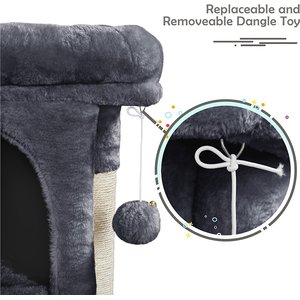 Yaheetech 2-Level 23.5-in Plush Cat Tree & Condo, Dark Gray