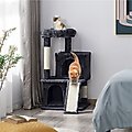 Yaheetech 3-Tier 36-in Plush Cat Tree & Condo, Black