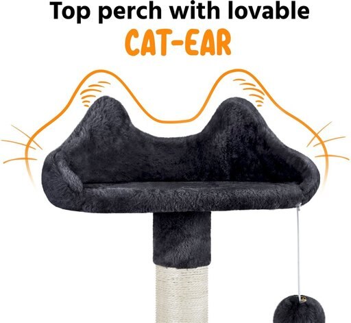 Yaheetech 63.5-in Plush Cat Tree & Condo, Black