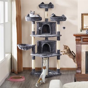 YAHEETECH Multi-Level 68.5-in Cat Tree, Dark Gray - Chewy.com