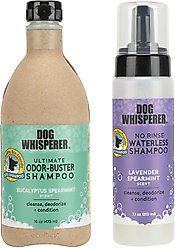 Dog Whisperer Ultimate Odor-Buster Shampoo + No Rinse Waterless Dog Shampoo, 16-oz bottle & 7.1-oz bottle