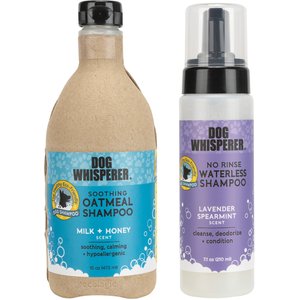 Dog Whisperer Soothing Oatmeal Shampoo + No Rinse Waterless Dog Shampoo, 16-oz bottle & 7.1-oz bottle
