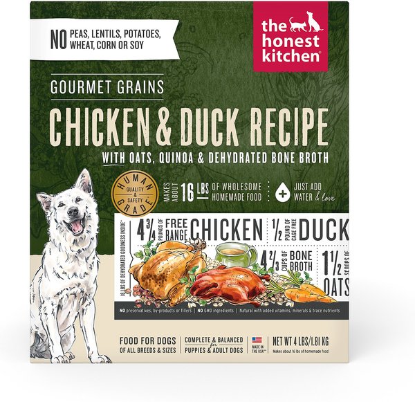 The Honest Kitchen Gourmet Grains Chicken & Duck Recipe Dehydrated Dog Food, 4-lb box slide 1 of 9