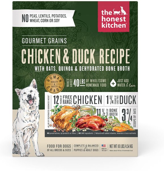 The Honest Kitchen Gourmet Grains Chicken & Duck Recipe Dehydrated Dog Food, 10-lb box slide 1 of 9