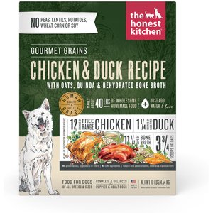 The Honest Kitchen Gourmet Grains Chicken & Duck Recipe Dehydrated Dog Food, 10-lb box
