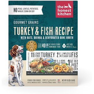 The Honest Kitchen Gourmet Grains Turkey & White Fish Recipe Dehydrated Dog Food, 10-lb box